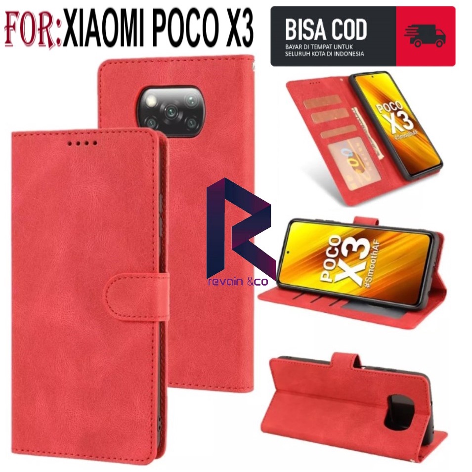 CASE XIAOMI POCO X3 NFC FLIP WALLET LEATHER KULIT PREMIUM SARUNG BUKA TUTUP KESING HP FLIP CASE POCO X3 NFC