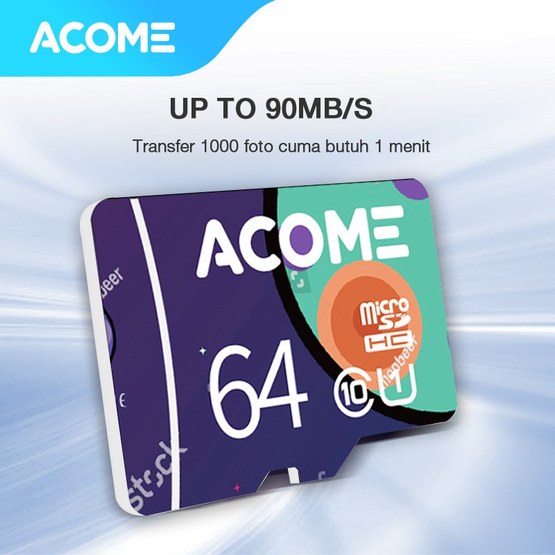 ACOME Micro SD Card 8GB/16GB/32GB/64GB High Speed Up To 90MB/S Class 10 Memory Card All device