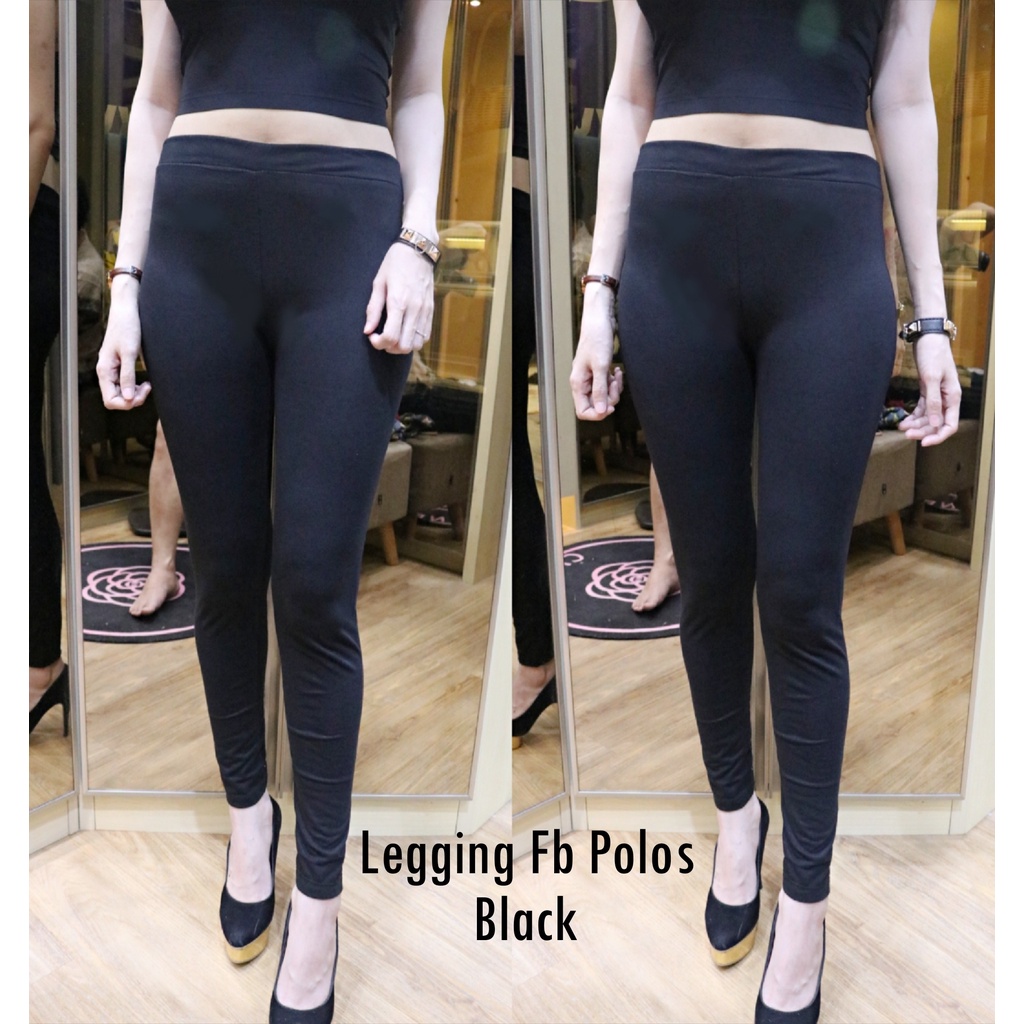 HOPYLOVY - Legging FB Polos Panjang Bahan Spandek