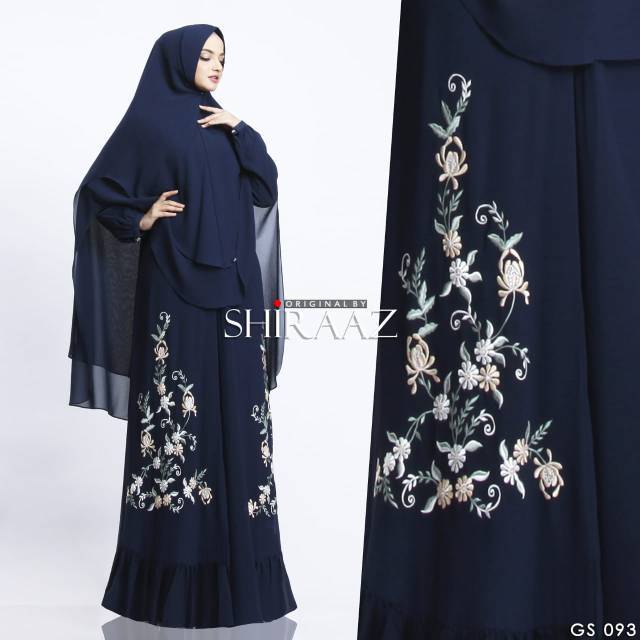 GS 093 gamis syari Shiraaz original harga reseller