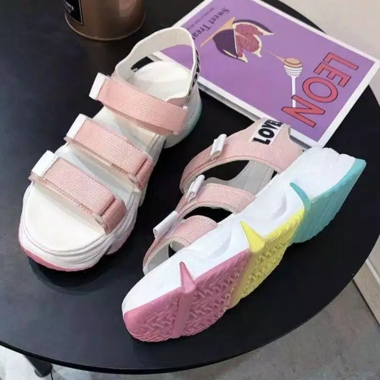 Sandal Wanita Tiga Tali SAatu Warna Polos SP186