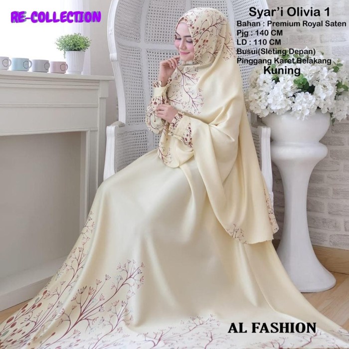 Gamis wanita Baju gamis wanita baju syar'i muslim gamis Syar'i Olivia - Cokelat remaja putih dewasa 