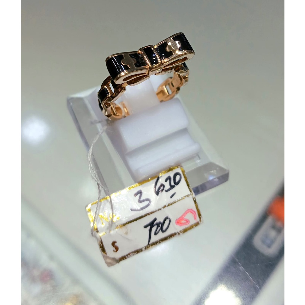 Cincin Emas Fashion Van Cleef Mix Hitam Kadar 70% 3.63 Gram Size 9