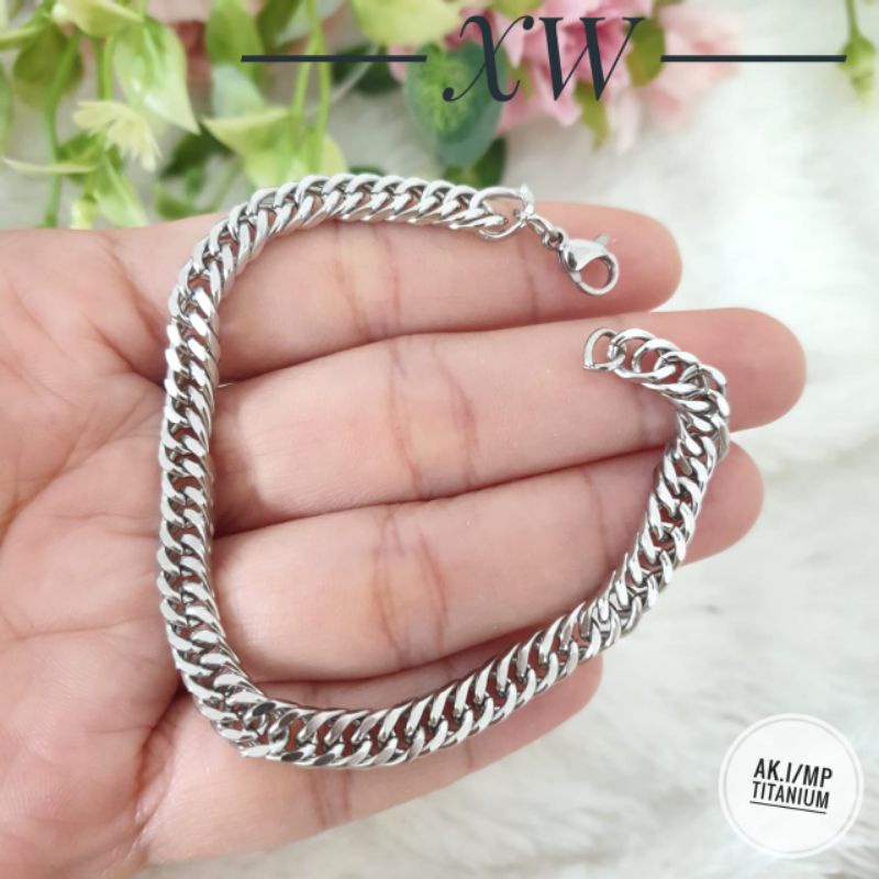 Gelang Rantai Titanium 5.5mm dan 3.5mm G01017