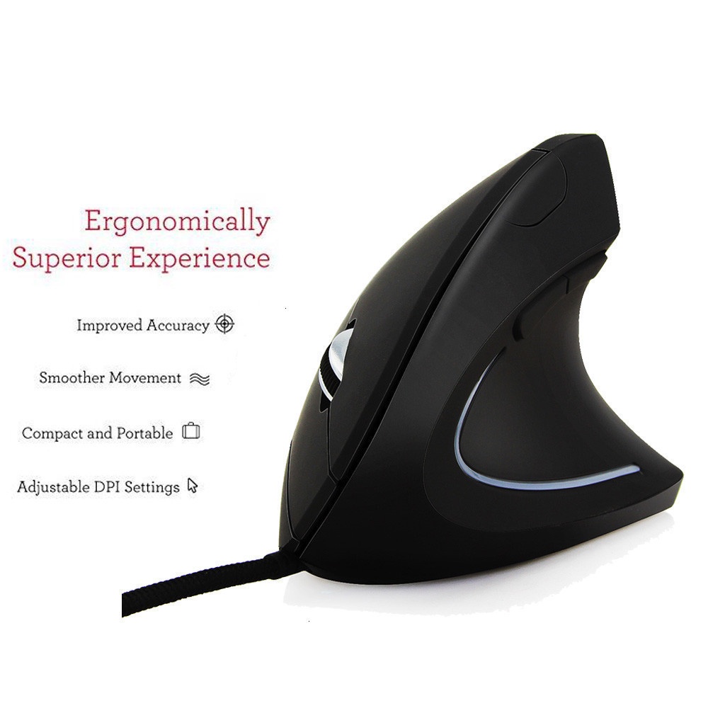 Mouse Gaming Vertikal Ergonomis DPI 800 / 1200 / 2000 / 3200 Adjustable Dengan Kabel Usb