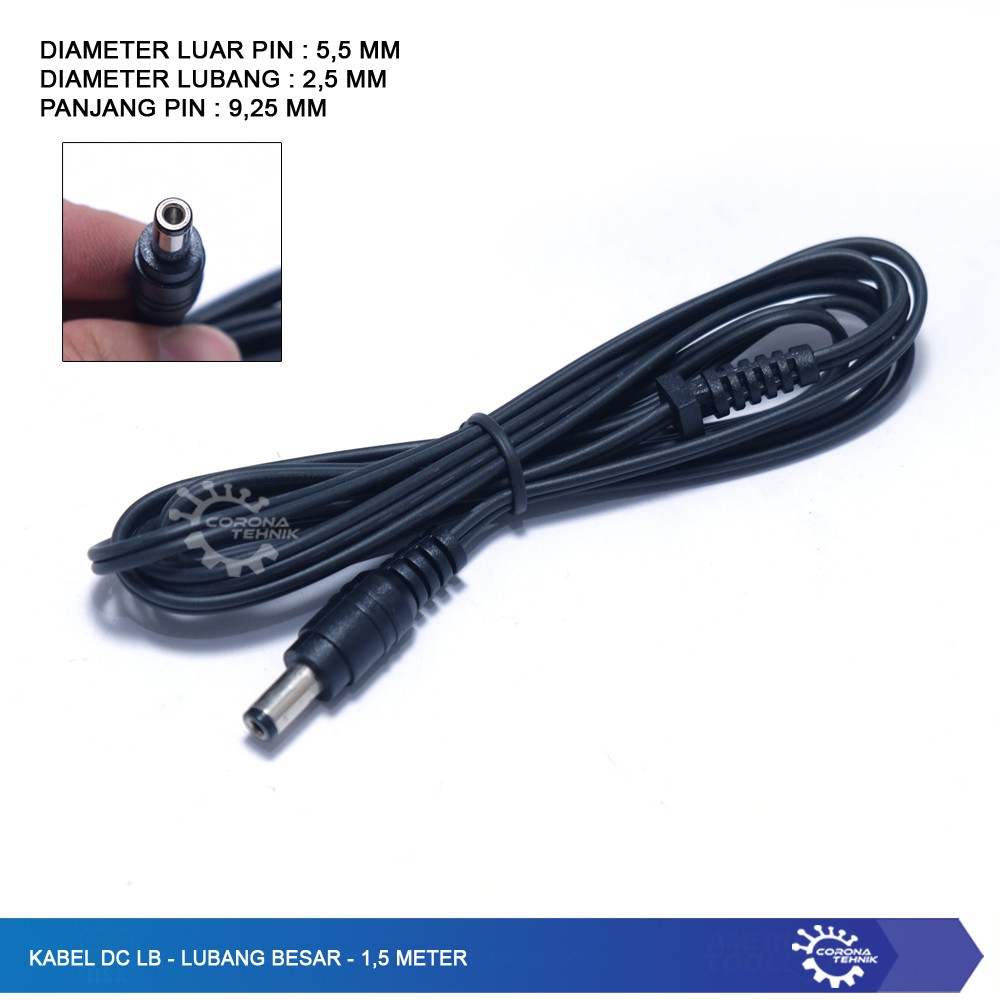 Kabel Dc LB - Lubang Besar - 1,5 Meter