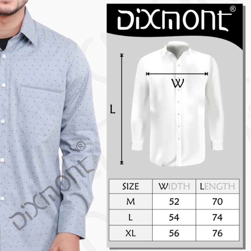 Dixmont Kemeja Pria Batik Panjang Hem BL03121