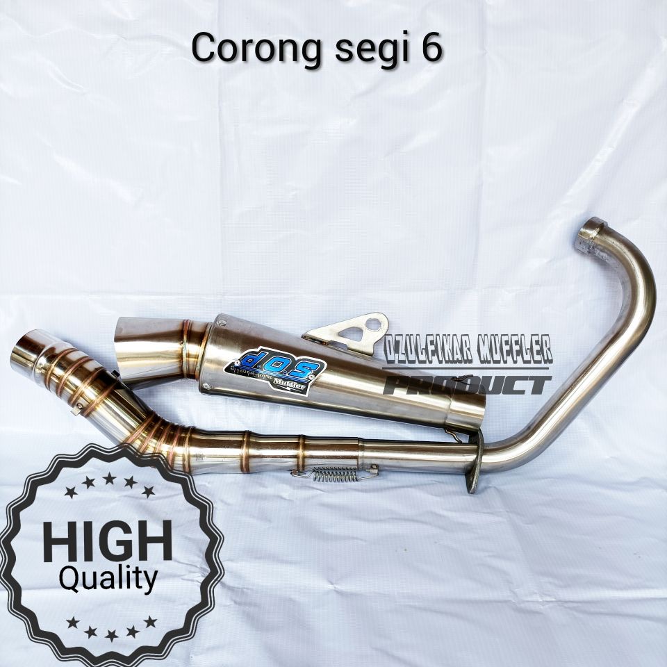 knalpot DOS muffler racing stainless cb glpro megapro tiger vixion satria fu dll-corong segi 6