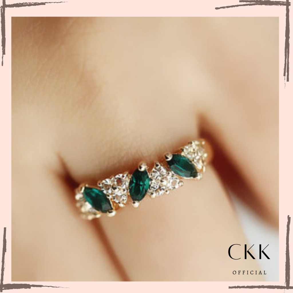 ➰CKK➰ Cincin Wanita Berlian FA32 Hijau Fashion Korea Murah