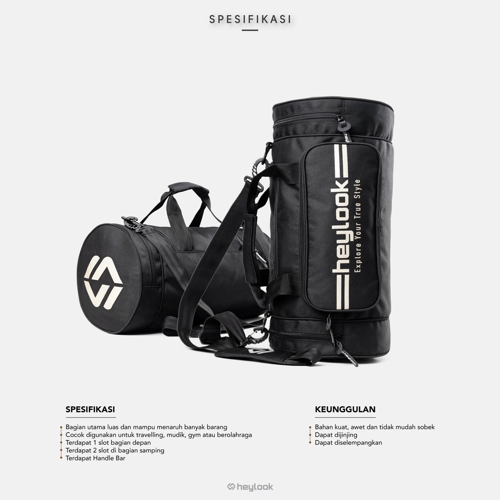 HEYLOOK Project - Tas Olahraga Tas Gym Tas Fitness Pria Duffle Bag AERO Tas Mudik Tas Pulang Kampung