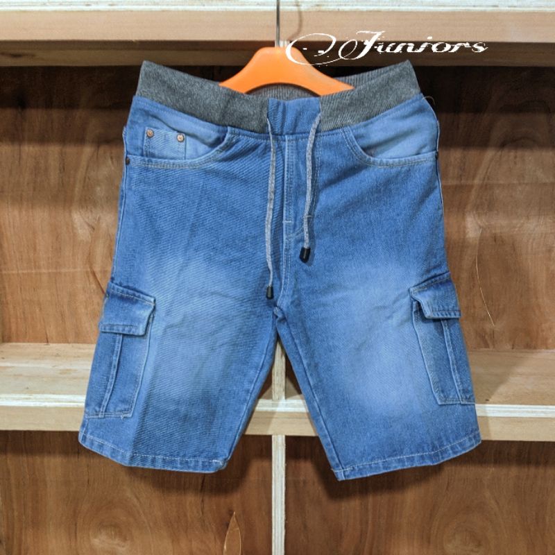 Cargo pendek jeans rip karet new