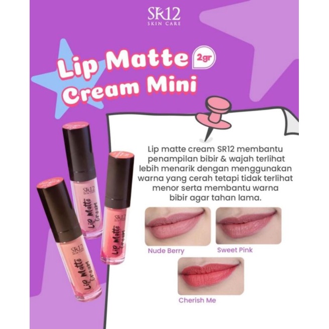 LIP MATTE CREAM MINI SR12 / LIP CREAM MINI SR12 / LIPSTIK