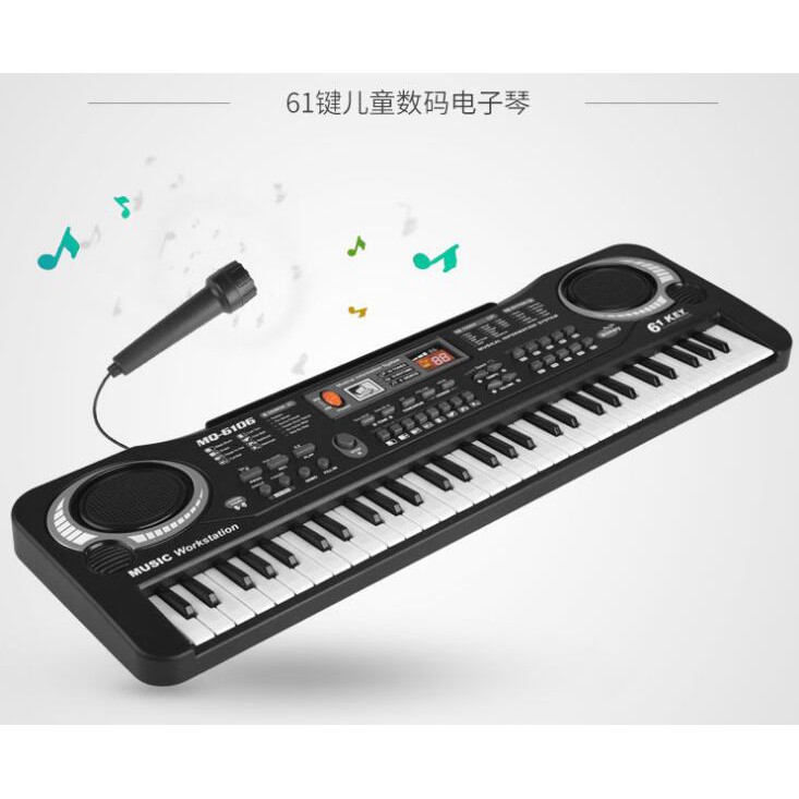 Piano Digital Electronic Keyboard 61 Keys Alat Musik Mainan Anak