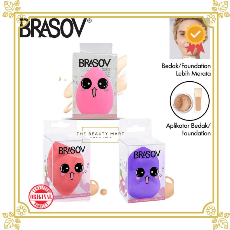 BRASOV Spons Bedak / Foundation | Sponge Puff Make Up Tools Kotak