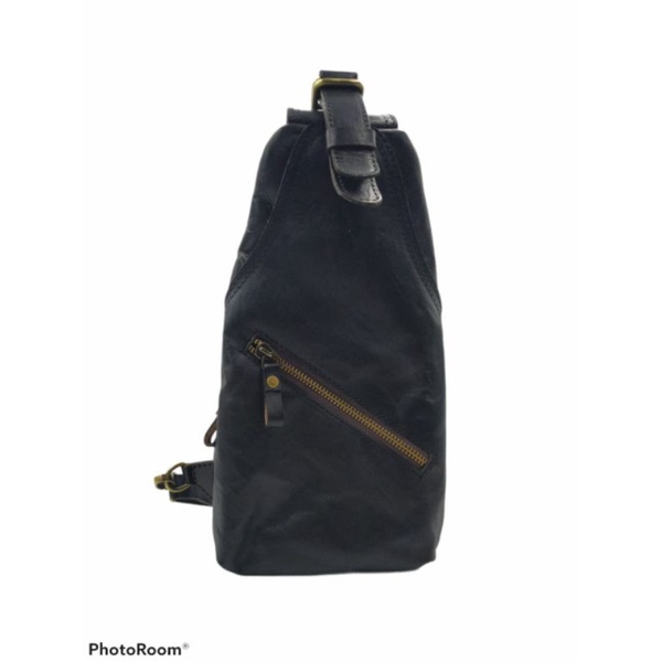 Tas Kulit Sapi Asli Murah Model Slempang Polos Pria Hitam