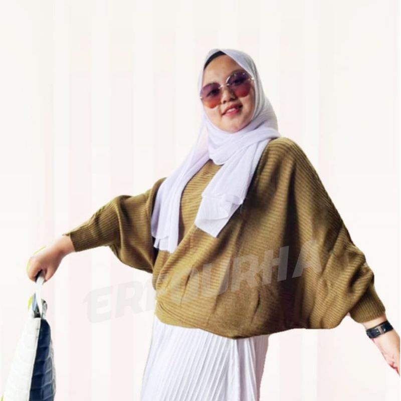 ZIKA batwing | sweater oversize | blouse rajut | lasperal fashion wanita | pakaian wanita