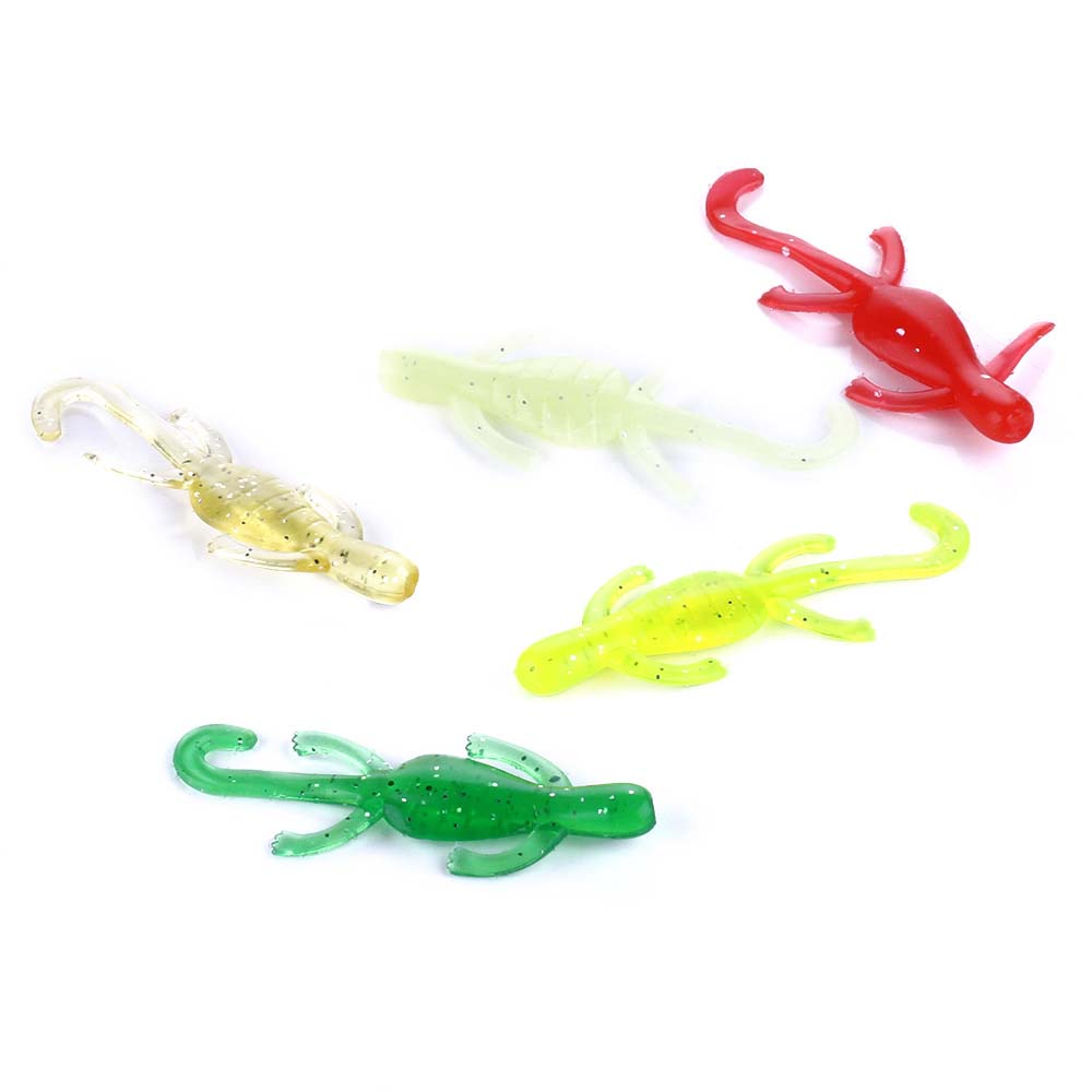 HENGJIA 50PCS/Bag Soft Fishing Lures 5cm 1g Artificial Lure Mini Gecko Silicone Wobblers For  Swimbait Jigging Plastic Bait Worm