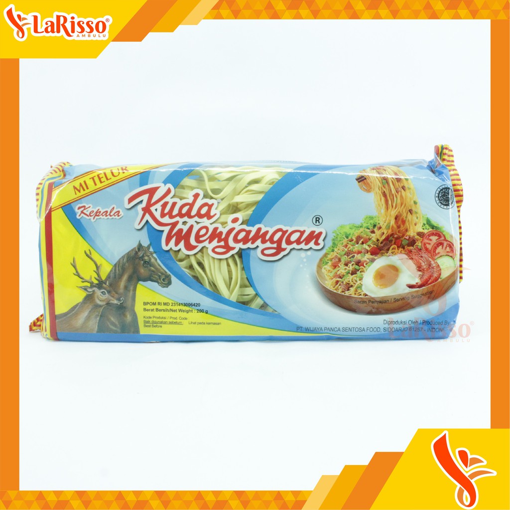 

MIE TELUR CAP KEPALA KUDA MENJANGAN 200GR LEBAR DAN KECIL