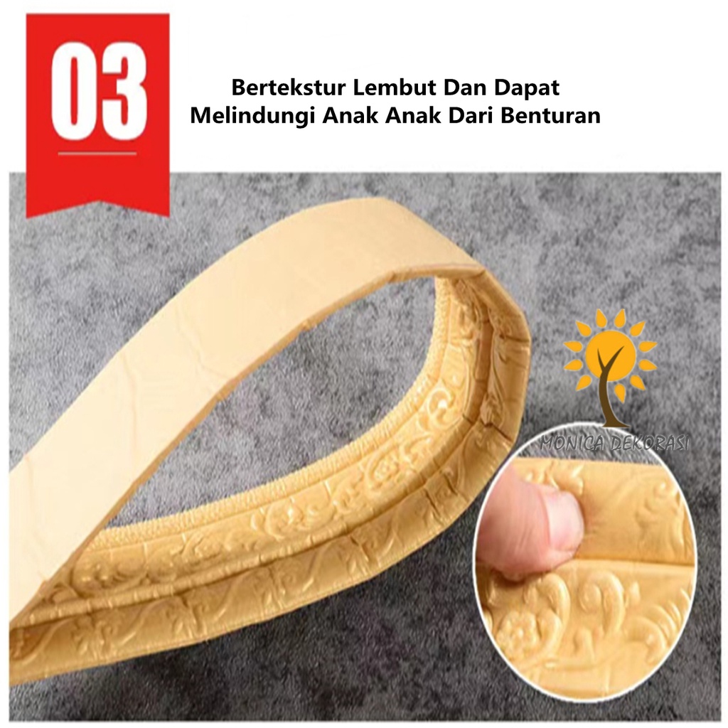   List Wallpaper Dinding Stiker Border Wallfoam 3D Sticker Dekorasi Kamar Rumah Murah 2.3M-2