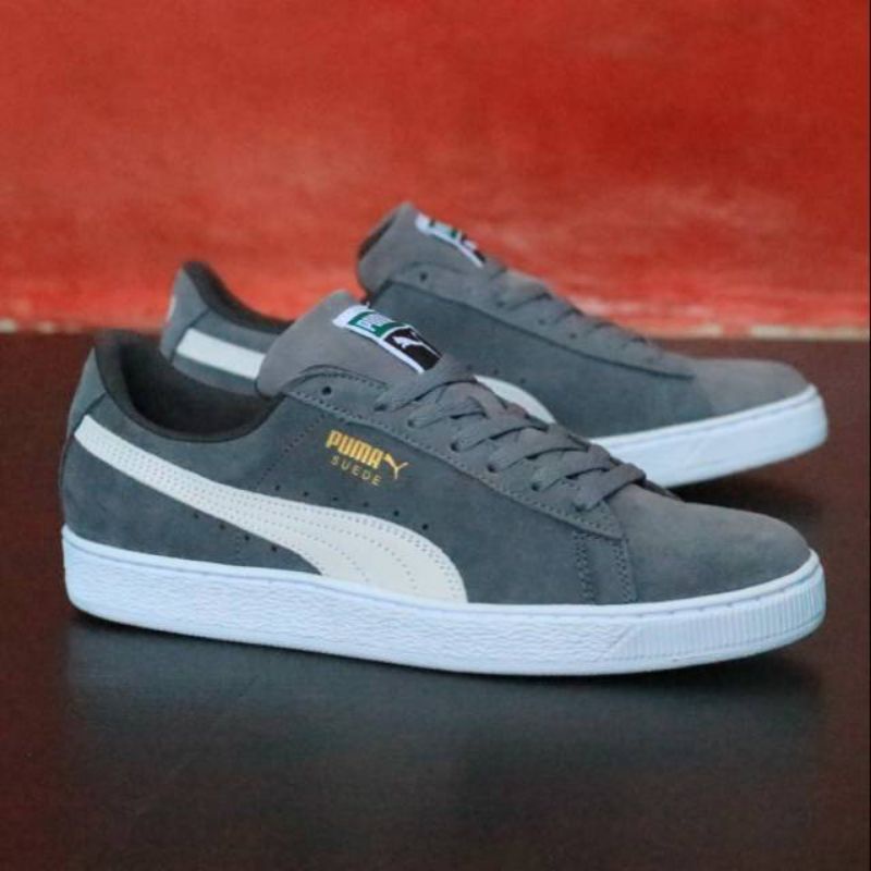 SEPATU PUMA SUEDE GREY WHITE ORIGINAL MADE IN INDONESIA