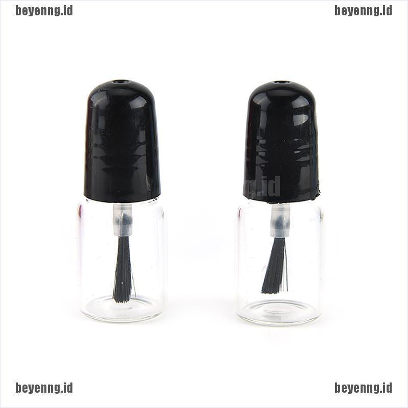 Botol Penyimpanan Cat Kuku Kosong Bahan Kaca Bening Ukuran 2ml / 3ml Dengan Tutup Hitam