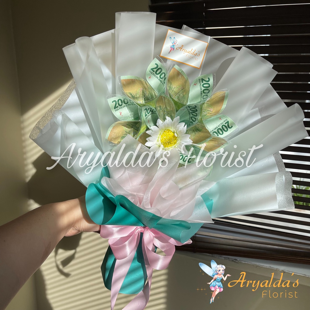 PREMIUM Mini Money Bouquet By Aryalda's Florist | Bouquet Uang Asli 2rb, 5rb, 10rb, 20rb, 50rb, 75rb