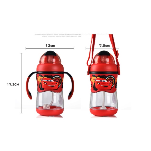 Cars waterbottles dua fungsi handle+ tali dengan anti sedak 420ml WD4159