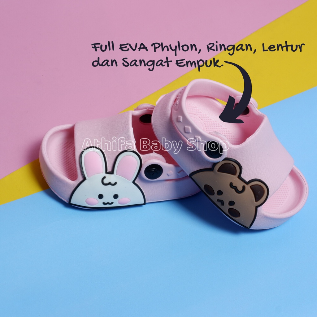 Sepatu Sandal Anak Perempuan Bayi Balita Usia 6 7 8 9 10 11 Bulan 1 2 3 Tahun Size 19 20 21 22 23 24 Sendal Gunung Karet Cewek Spatu Sandal Prewalker Karet Phylon Ringan -Dulux 386E-