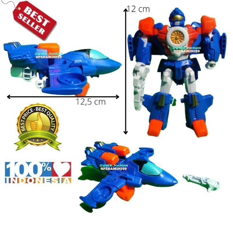 MAINAN ANAK ROBOT TOBOT TRANSFORMERS ROBOT BISA BERUBAH JADI MOBIL TOBOT HELI ATHLON PMK PROMO COD-8