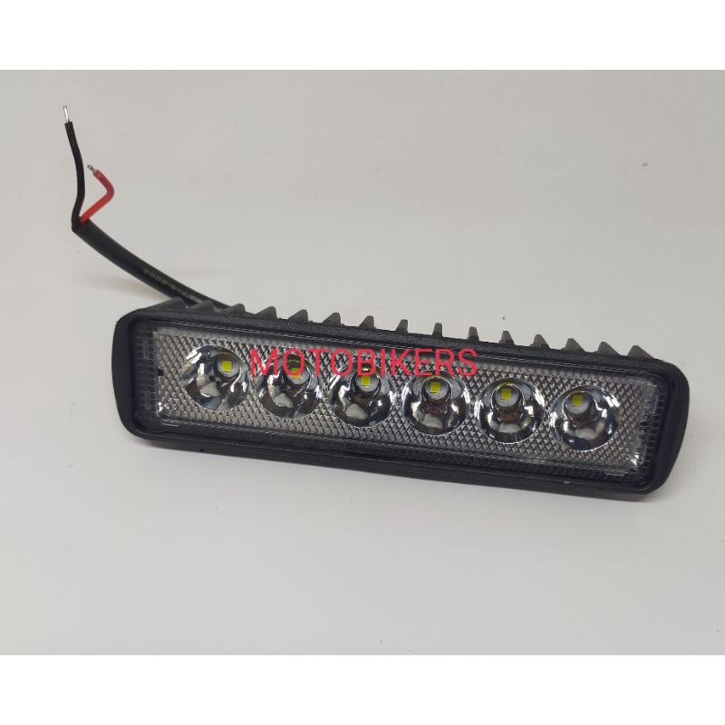 Lampu tembak sorot led bar cree 18w 6 mata panjang 12v drl foglamp motor mobil tembus kabut