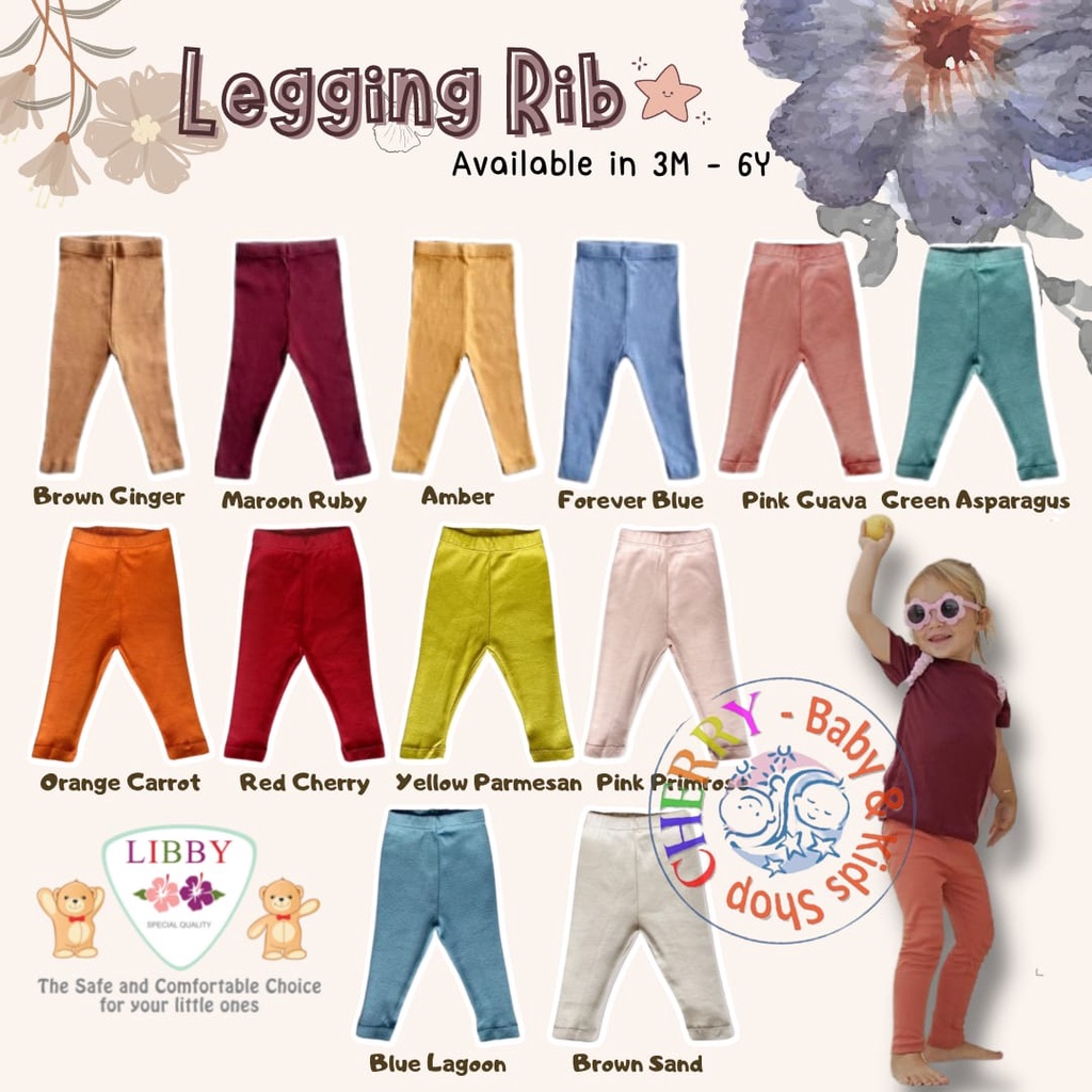 Libby Earth Series Legging Rib Cotton NEW 0 - 6 Years CBKS