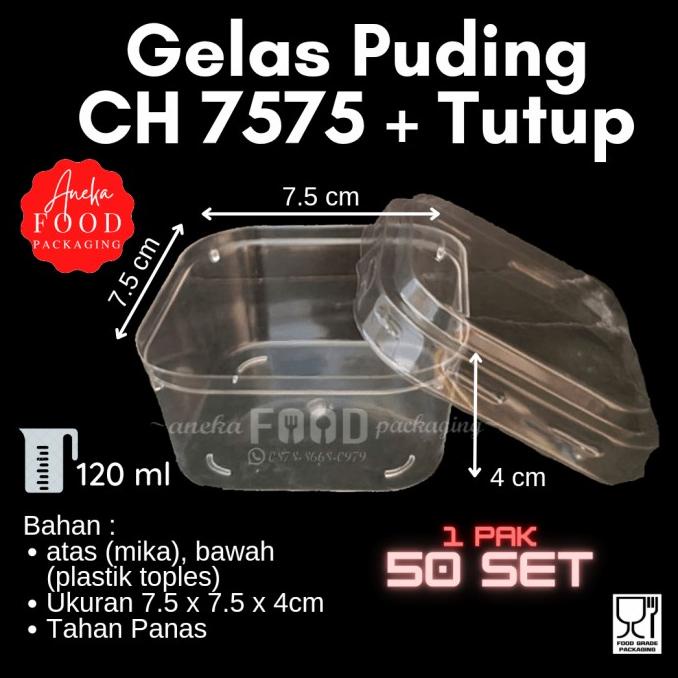 Gelas puding/cup puding segi empat kecil (CH 7575)