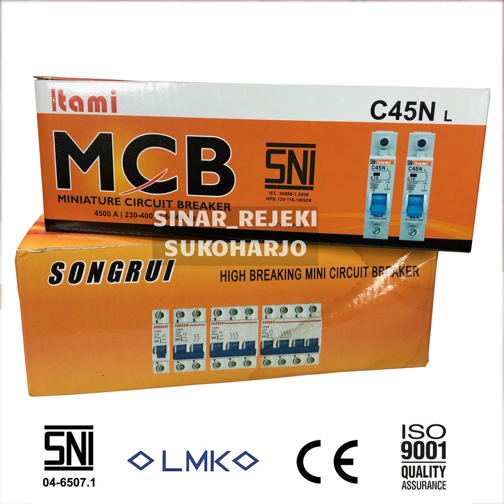 MCB ITAMI / SONGRUI 1 PHASE 1P 2A 4A 6A 10A 20A 25A