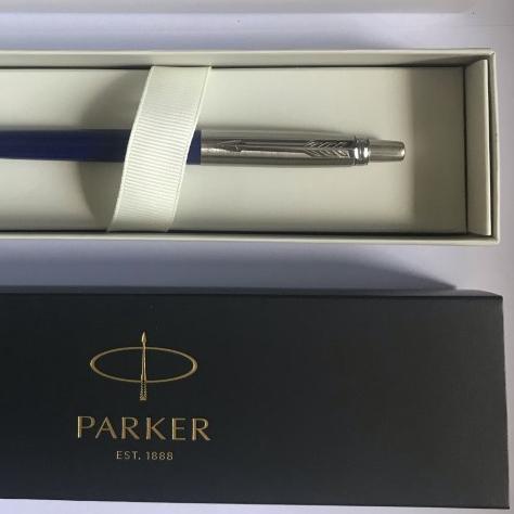 

➫ Pulpen Parker Jotter Ballpoint SPC Biru Crome Trim ( Klip silver ) ♛