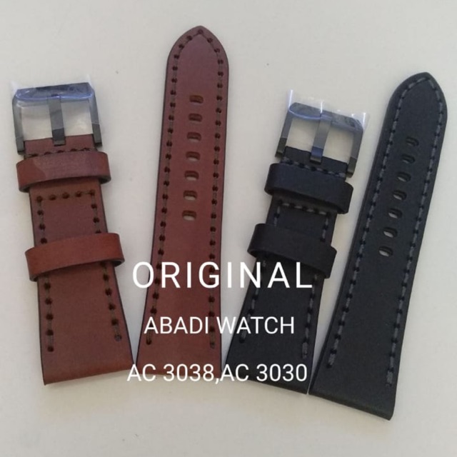 STRAP AC / TALI ALEXANDRE CHRISTIE KULIT KALEP LEATHER 24MM  26MM WARNA COKLAT/HITAM original