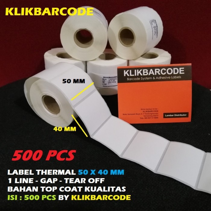 

PROMO LABEL STIKER THERMAL 50 X 40 mm - 50x40 mm MURAH Core 1" - Isi 500pcs
