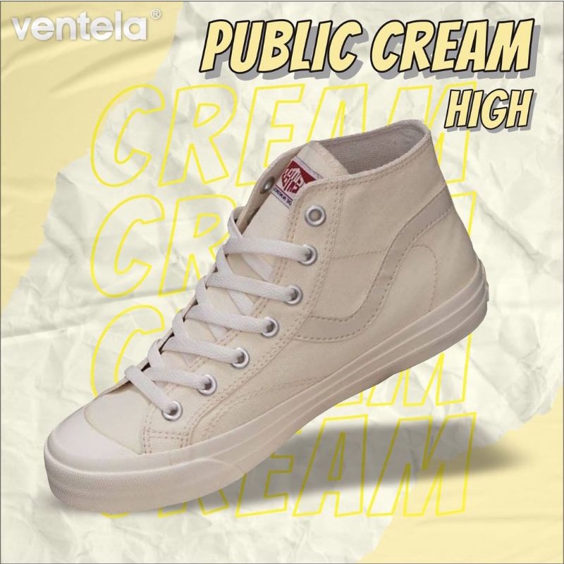 Sepatu ventela public Cream high dark green low original sepatu vantella 100%