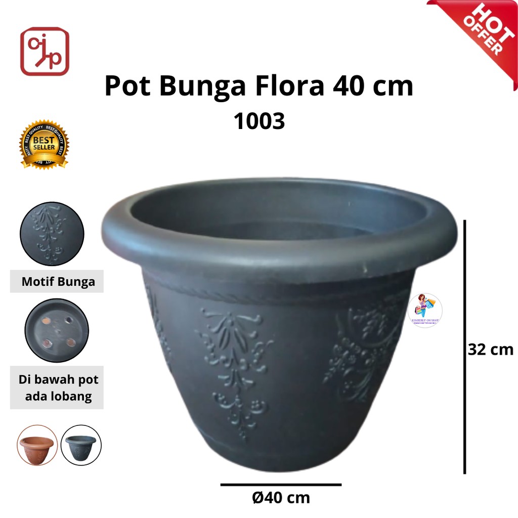 Pot Bunga Plastik flora warna 40 cm