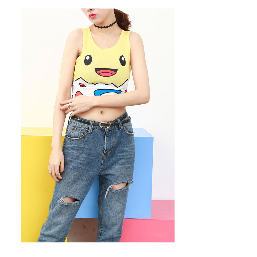 KBS-79 kaos crop top full print togepi pokemon crop top  cartoon import korea jepang