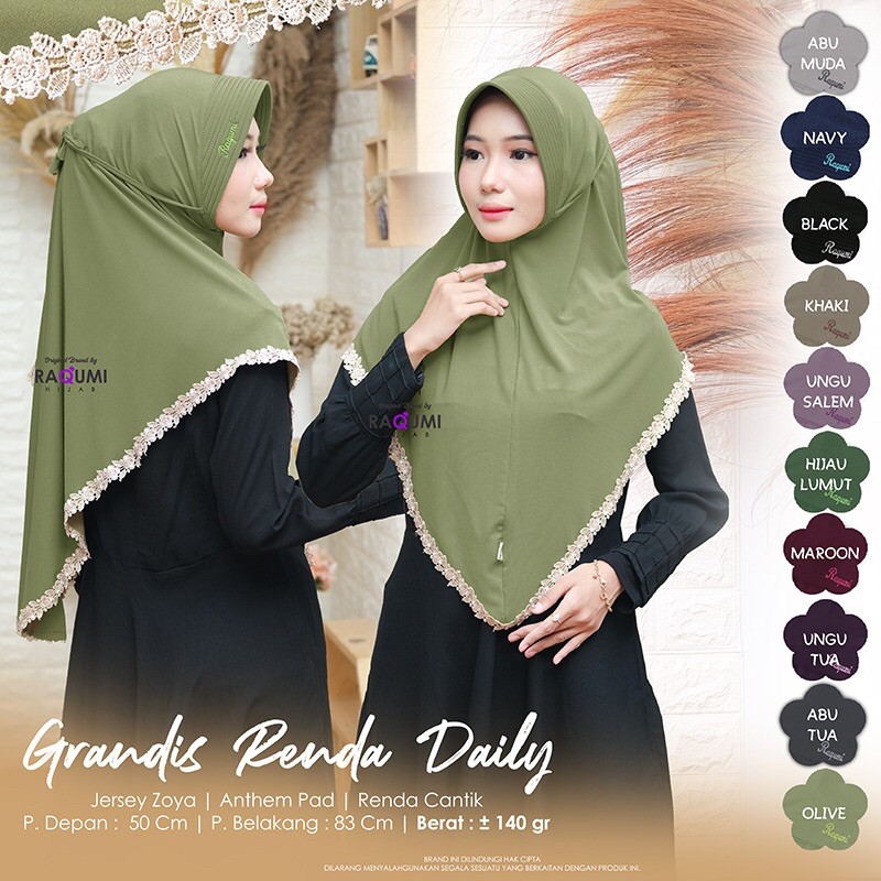 [Original Raqumi]NewGrandis Renda Daily Khimar/Hijab by Raqumi Hijab