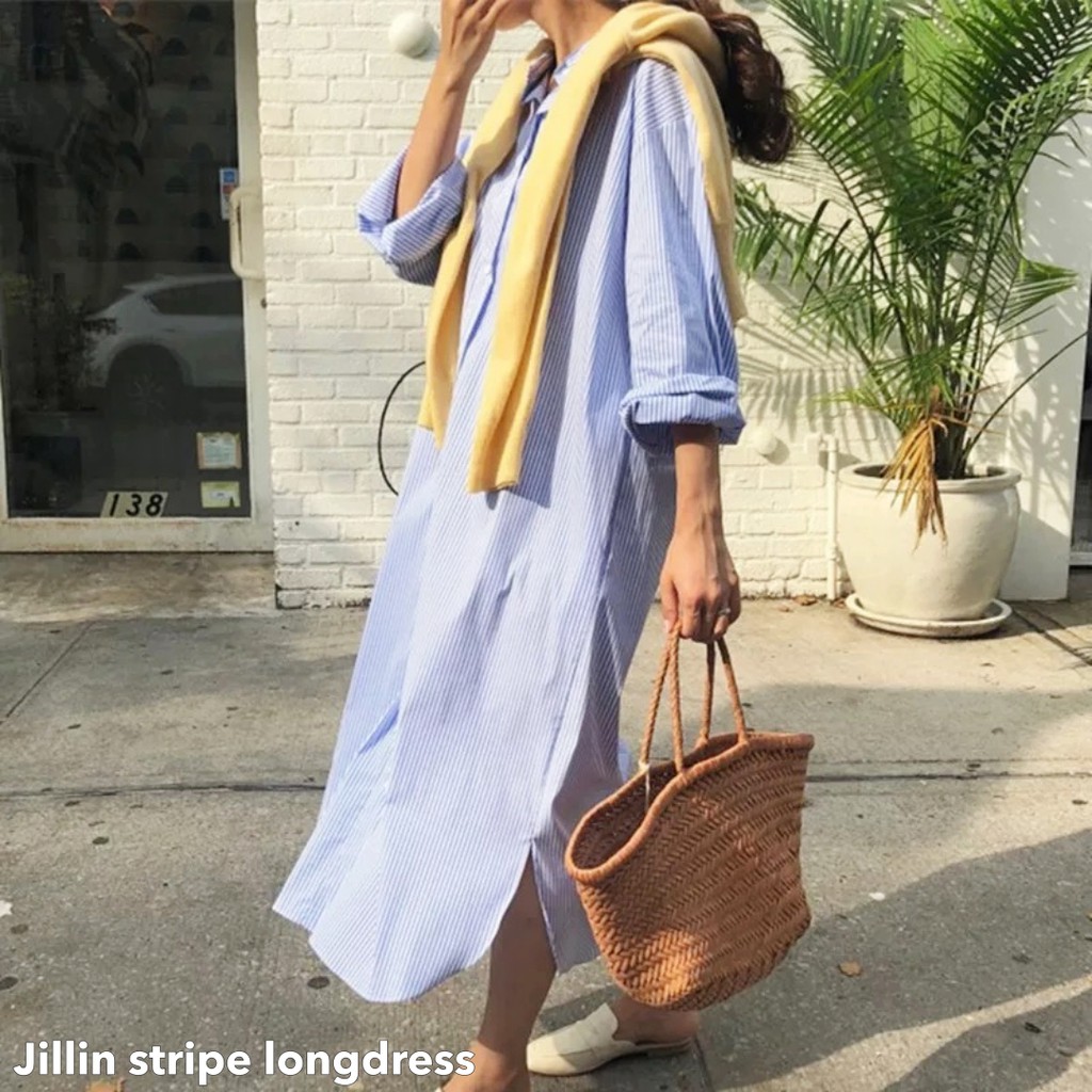 Jilin stripe longdress -Thejanclothes