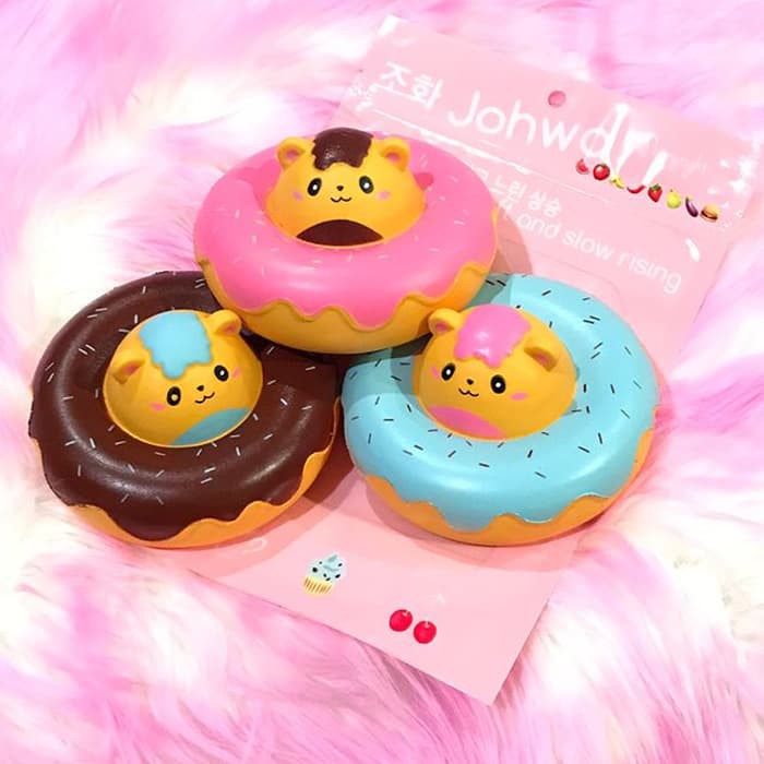 Item - DONUT HAMSTER SQUISHY / johwa cute new rare ibloom slime new pom pom - [DNY]