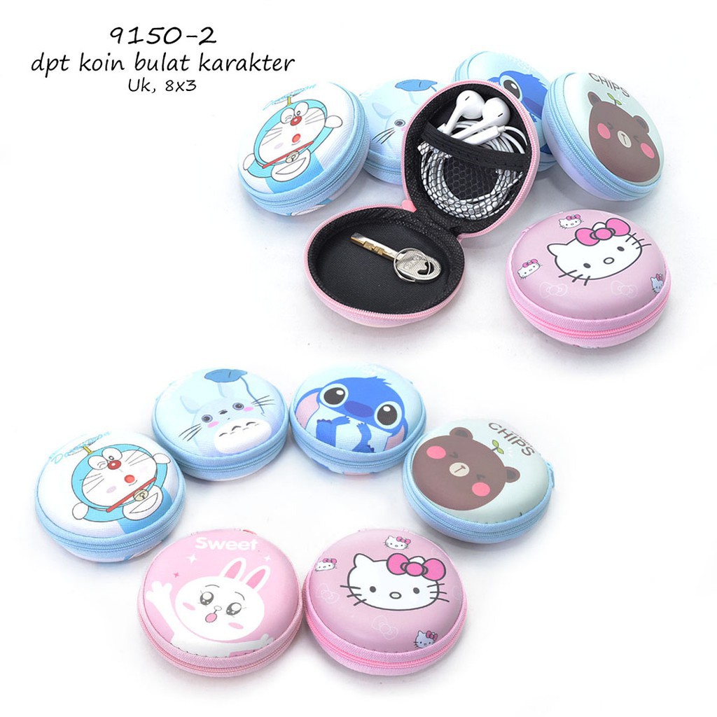 PVC BULAT - Dompet Headset Kartun/ Dompet Koin Karakter/ Pouch Headset 9150-2