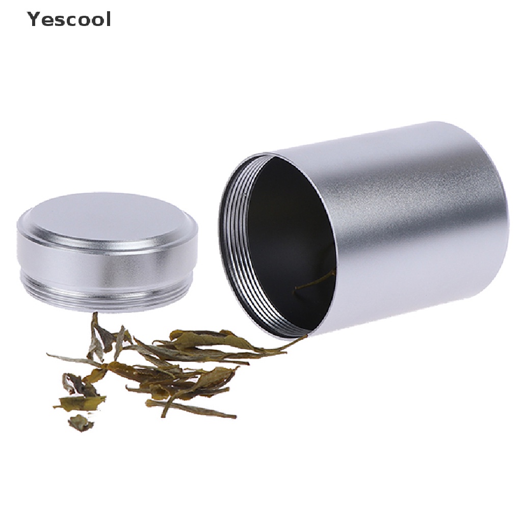 Yescool 1pc Toples Teh Herbal Kedap Udara Bahan Aluminum Warna Silver