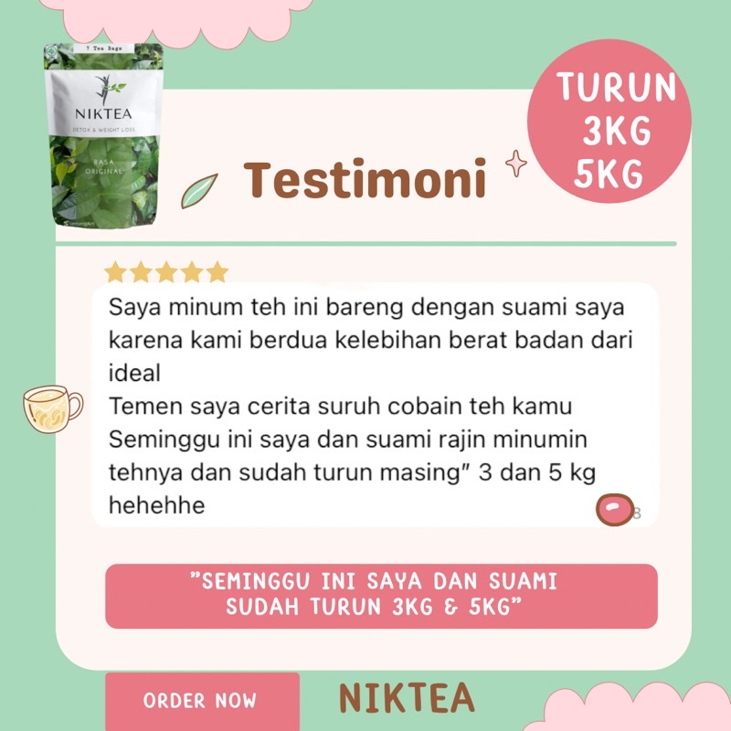 NIKTEA Teh Diet Ampuh Slimming Tea Detox Tea Minuman Diet Penurun Berat Badan