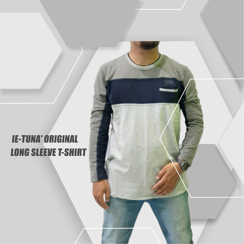 Kaos Ie Tuna Lengan Panjang Kombinasi Warna Kaos Lengan Panjang Kaos Jumbo Lengan Panjang