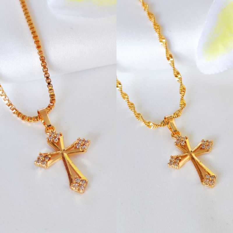 Kalung Xuping Emas Kalung Import Motif Salib Permata