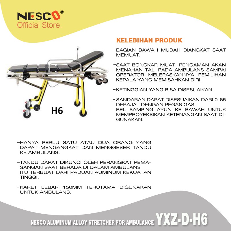 Nesco Aluminum Alloy Stretcher For Ambulance Type : Yxz-D-H6