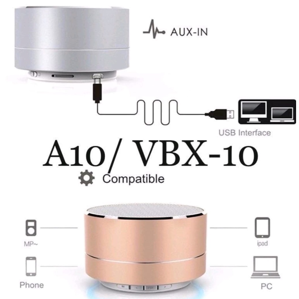 Speaker Bluetooth Mini A10 Portable Wireless Murah Dengan Lampu LED Music Box / Speker Salon Aktif Warna Random Full Extra Bass Suara Jernih Support Microsd Flashdisk Radio FM for All Smartphone Tablet Laptop / Spiker Bluetooth Portable Lamp Mono Stereo