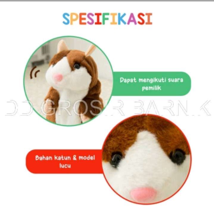 (RS)MAINAN BONEKA TALKING HAMSTER BISA BICARA NGOMONG MENGIKUTI SUARA